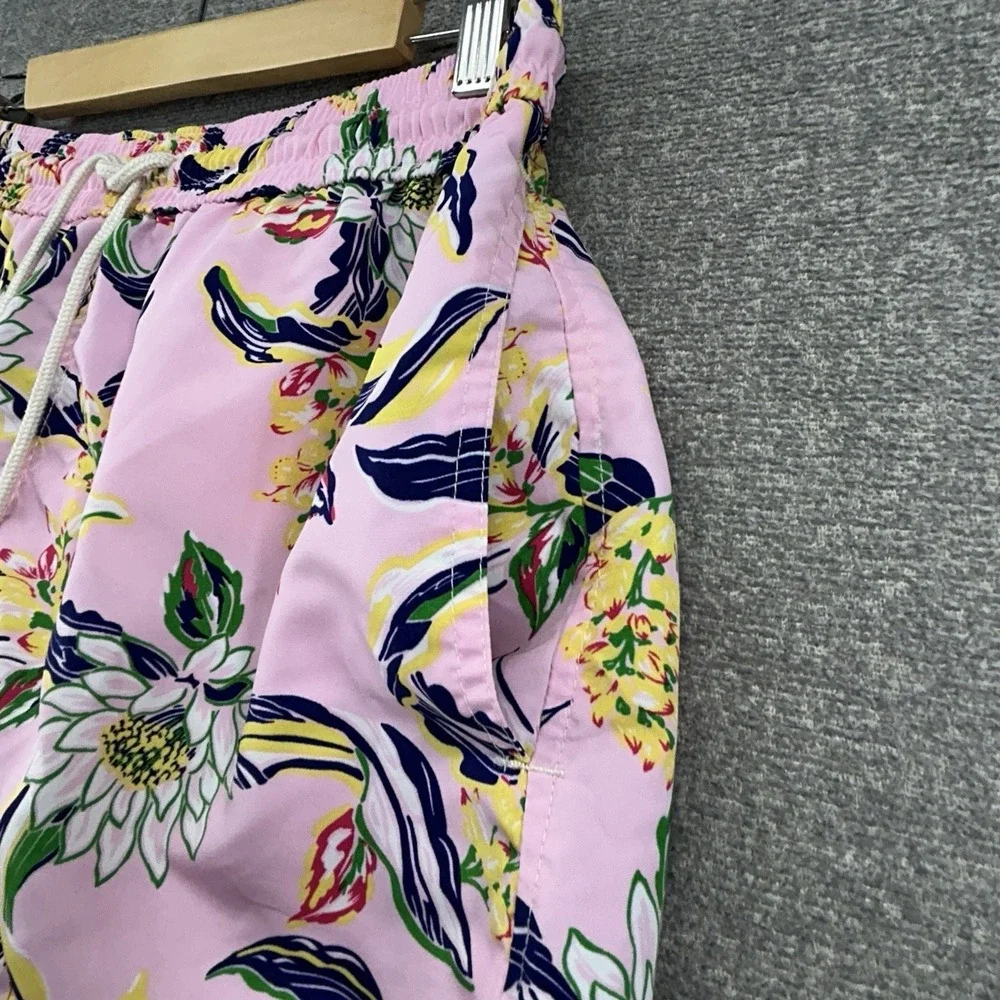 Polo‎ Ralph Lauren Swim Trunks Men Size Large Pink Floral Summer Beach